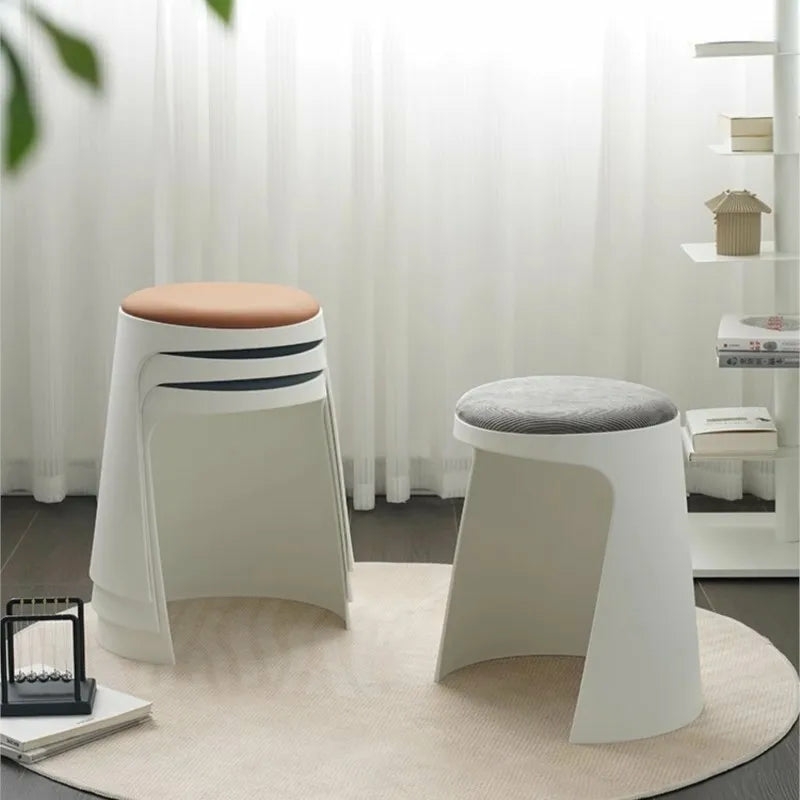 Furniture | Modern Stackable Minimalist Design Cushioned Stool Set Furniture A