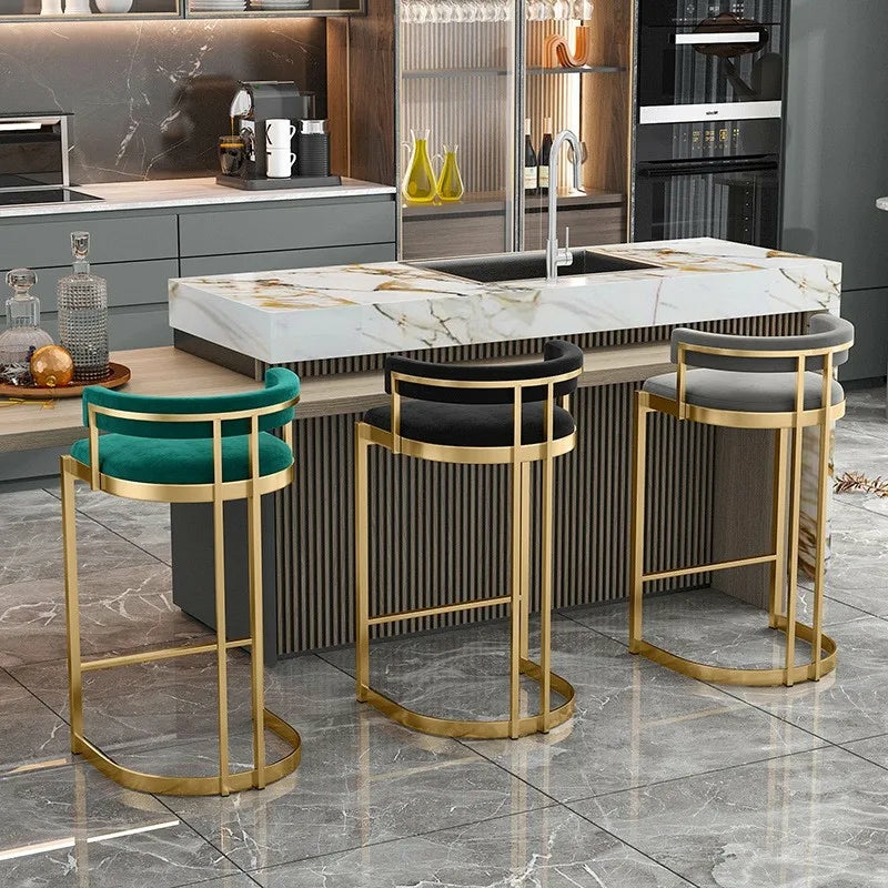 Furniture | Modern Velvet Counter Stools With Gold Legs Furniture Furniture