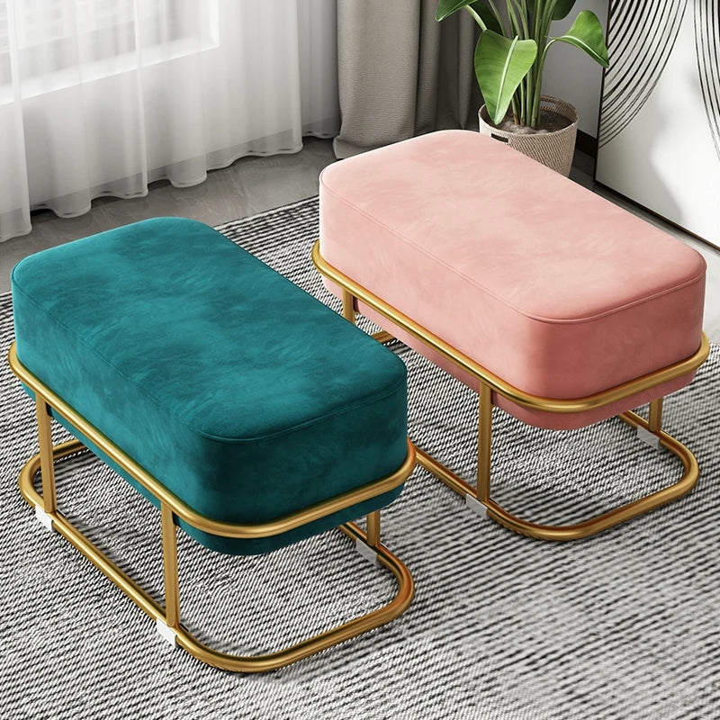 Furniture | Modern Velvet Upholstered Benches With Gold Frame Furniture A1