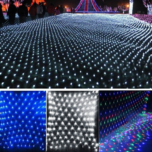 Lightings | 2M X 2M 144Leds Led Net Light Fairy Lights Christmas Xmas Party Wedding Eu Plug Housewares blue