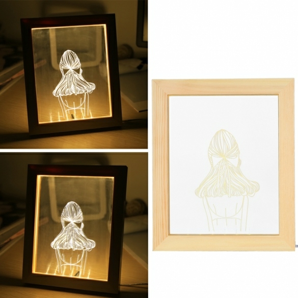 Lightings | 3D Led Light Wood Picture Frame Desk Lamp Room Decoration Usb Night Lights Housewares Lightings