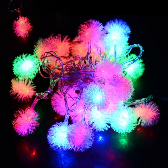 Lightings | 5M 28 Led Fuzzy Ball String Fairy Light Festival Party Wedding Decoration Housewares Lightings