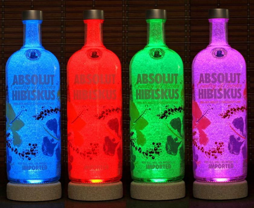 Lightings | Absolut Hibiskus Hibiscus Vodka Color Changing Led Bottle Lamp Remote Control Bar Light Man Cave Lighting Housewares Lightings