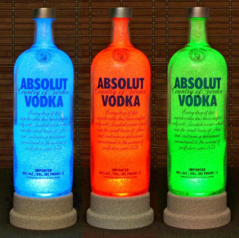 Lightings | Absolut Vodka Color Changing Led Remote Controlled Bottle Lamp Bar Light Housewares Lightings