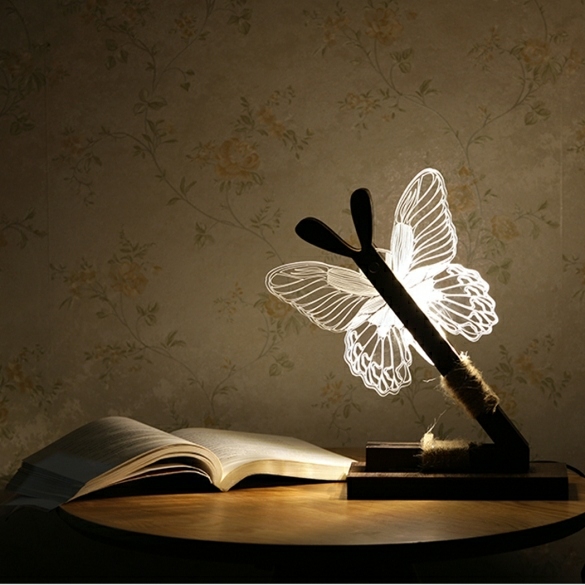 Lightings | Abstract 3D Led Butterfly Light Desk Table Lamp Room Decoration Usb Night Lights Housewares Lightings