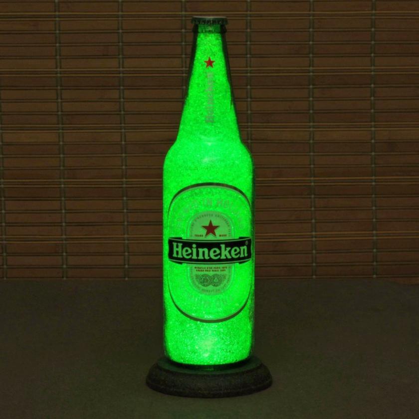 Lightings | Big 24Oz Heineken Beer Bottle Lamp/Bar Light / Video Demo-Intense Sparkle And Glow / Diamond Like Glass Crystals On Inside Surface Housewares Lightings