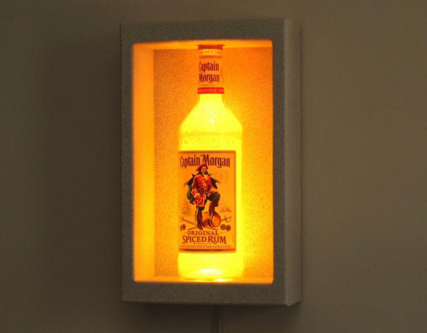 Lightings | Captain Morgan Spiced Rum Shadowbox Sconce Color Changing Liquor Bottle Lamp Bar Light Led Remote Controlled Eco Friendly Led Housewares Lightings