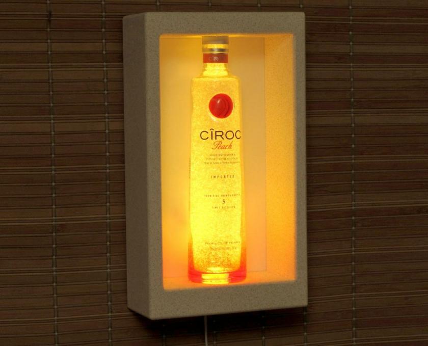 Lightings | Ciroc Peach Vodka Shadowbox Wall Mount Or Tabletop Color Changing Bottle Lamp Bar Light Led Remote Controlled Texas Housewares Lightings