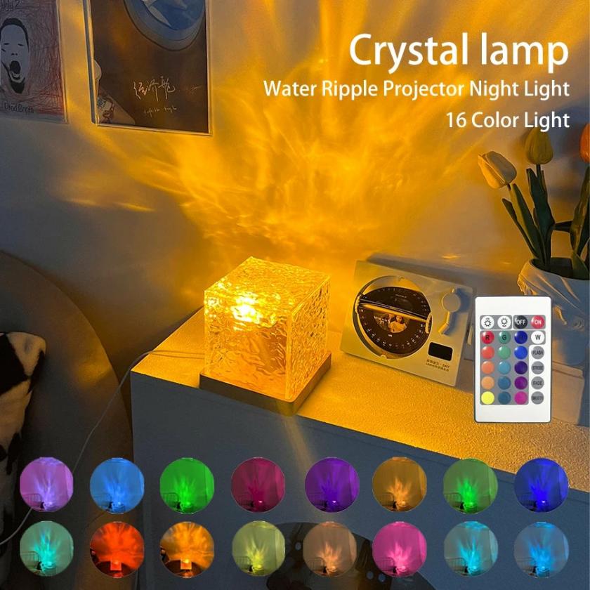 Lightings | Crystal Water Ripple Projector Lamp With 16 Colors Housewares 16 remote control