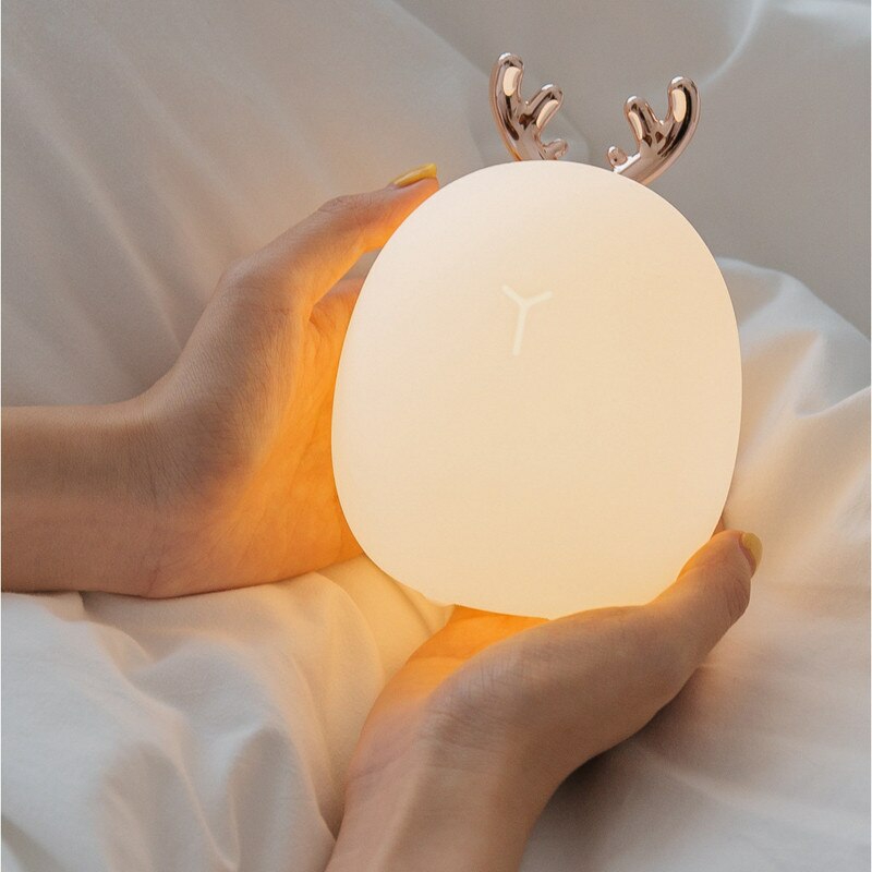 Lightings | Deer Rabbit Led Night Light Soft Silicone Dimmable Night Light Usb Rechargeable Housewares Lightings