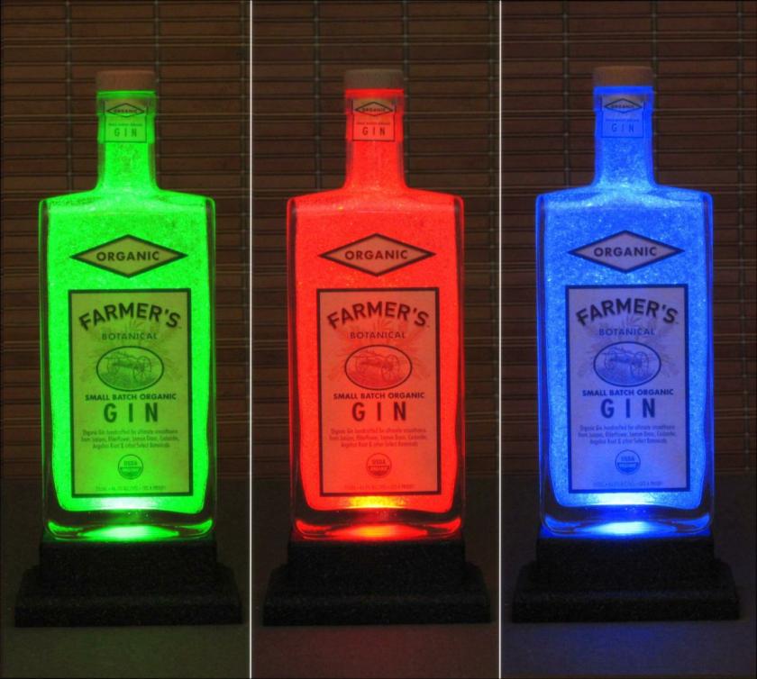 Lightings | Farmers Organic Gin Color Changing Bottle Lamp Bar Light Led Remote Control Housewares Lightings