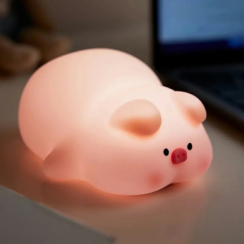 Lightings | Fart Boy Pig Silicone Night Light Accompanying Sleep Induction Rechargeable Silicone Pat Lamp Bedroom Sleep Bedside Lamp Cute Birthday Christmas Housewares Lightings