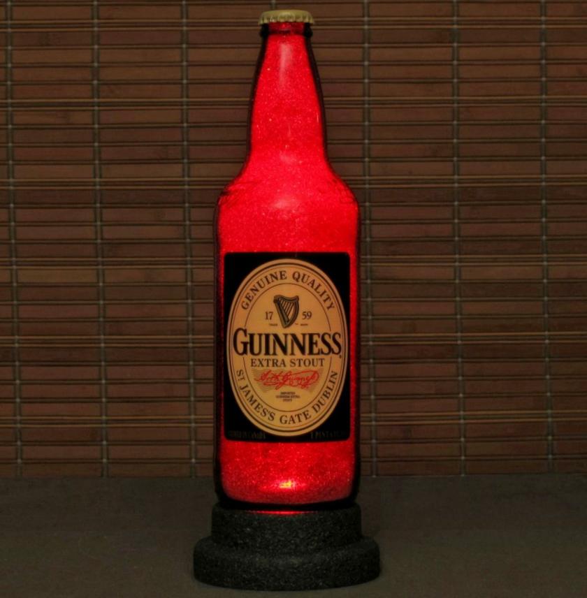 Lightings | Guinness Stout Big 22Oz Beer Bottle Lamp Light Bar Man Cave Deep Ruby Red Glow Housewares Lightings