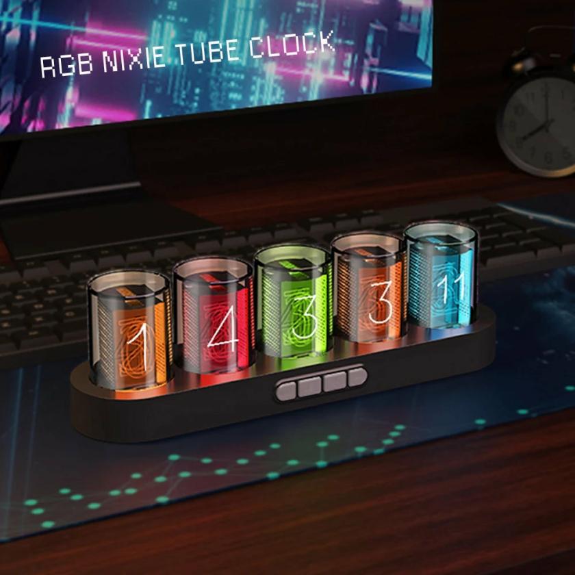 Lightings | Innovative Rgb Nixie Tube Clock For Modern Desktop Housewares Black