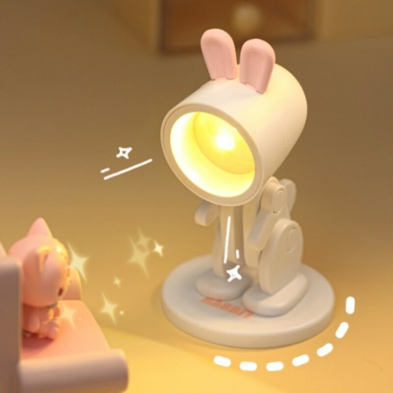 Lightings | Led Night Light Mini Pet Cute Lamp Ins Student Gift Cartoon Pet Folding Table Lamp Kids Room Bedside Bedroom Living Room Decor Housewares blue