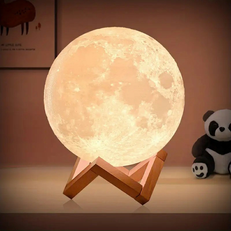 Lightings | Moon Lamp For Bedroom Moon Night Light For Adults – Gifts For Men Valentines Day Gifts Christmas Gifts Remote Touch Control Wooden Stand Housewares Lightings