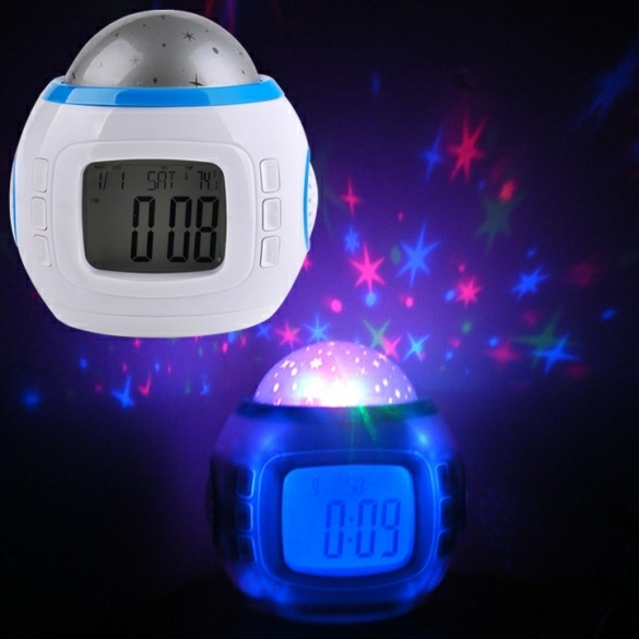 Lightings | Music Alarm Clock With Calendar Thermometer Star Sky Projection Thermometer Housewares Lightings