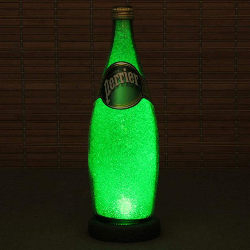 Lightings | Perrier French Spring Water 24 Oz Bottle Lamp Bar Night Light Emerald Green Sparkle And Glow Housewares Lightings