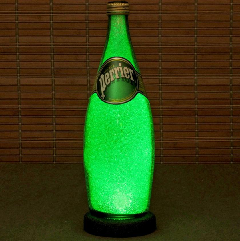 Lightings | Perrier French Spring Water 24 Oz Led Bottle Lamp Bar Light Night Light Emerald Green Sparkle And Glow Man Cave Housewares Lightings