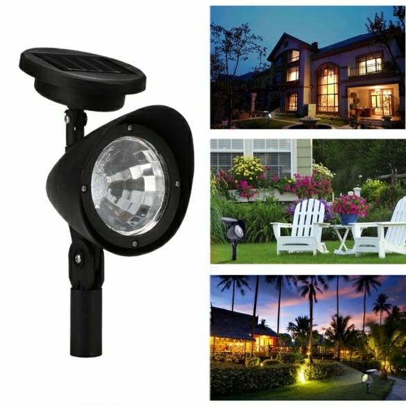 Lightings | Solar Garden Lamp Spot Light Outdoor Lawn Landscape Path 3 Led Spotlight Black Housewares Lightings