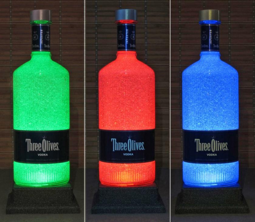 Lightings | Three Olives English Vodka 1.75 Liter Led Color Change Bottle Lamp Remote Bar Light Man Cave Housewares Lightings