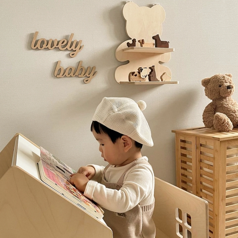 Nursery Decor | Ins Wooden Lovely Baby Wall Stickers Simple Wooden Letters Decoration Children Room Wall Decoration Baby Room Housewares Nursery Decor