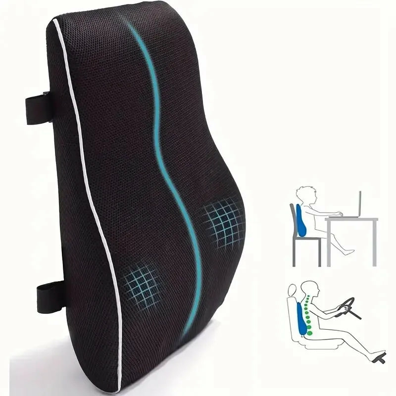 Office | Ergonomic Lumbar Support Cushion For Office Chairs Housewares Black