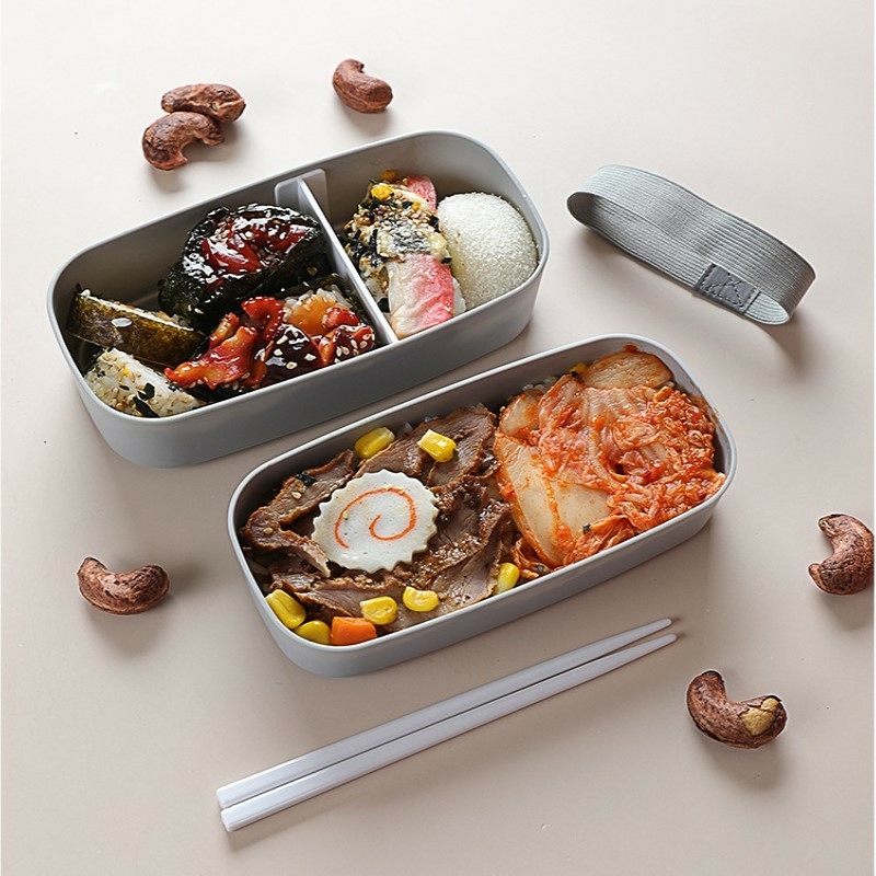 Storage And Organization | 2Layer Japanese Lunch Box For Kids Portable Outdoor Plastic Bento Box With Chopsticks Housewares dark green