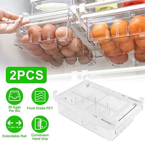 Storage And Organization | 2Pcs Refrigerator Egg Drawer 36 Egg Capacity Snap On Hanging Storage Tray Space Saving Pull Out Egg Container Organizer Housewares Storage And Organization