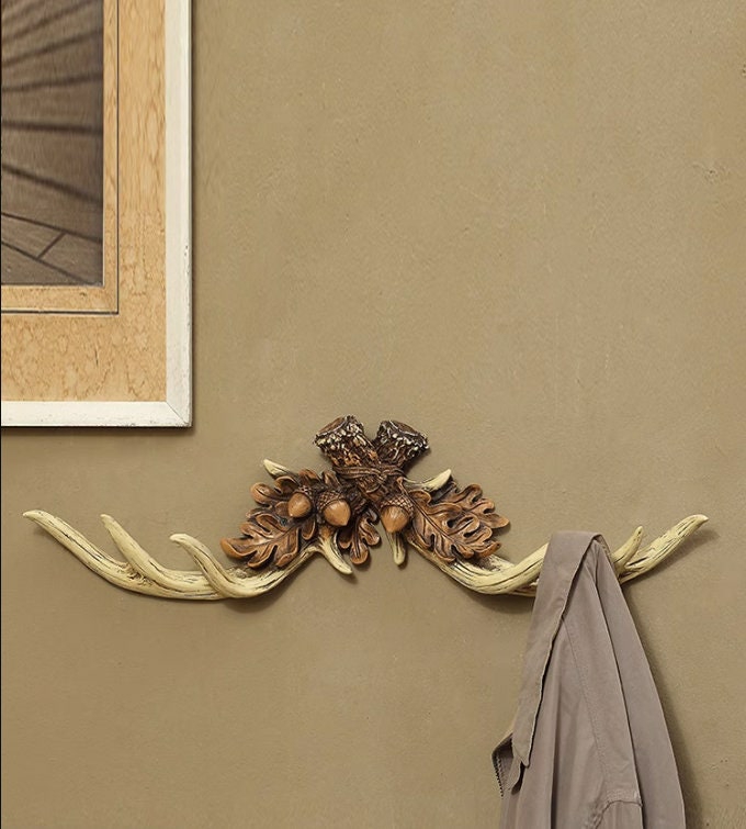 Storage And Organization | Antler Living Room Wall Hook,Acorn Clothes Hanging,Creative Hook, Multiple Hooks,Convenient Rack,Room Decoration,Storage Rack,Resin Hanger Housewares Storage And Organization