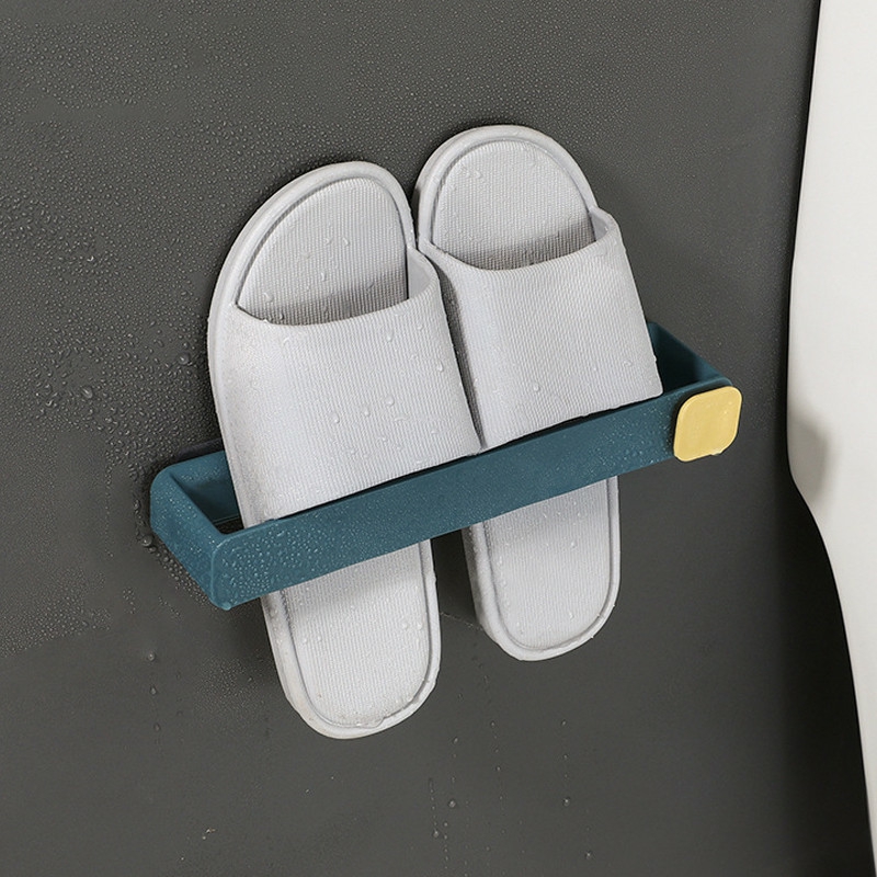 Storage And Organization | Bathroom Slippers Rack Self Adhesive Punch- Wall-Towel Mounted With Hook Housewares Storage And Organization