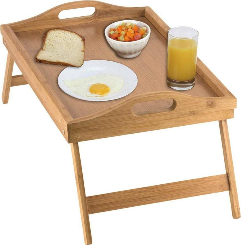 Storage And Organization | Bed Tray Table With Folding Legs And Breakfast Tray Bamboo Bed Table And Bed Tray With Legs Housewares Storage And Organization