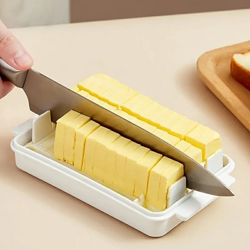 Storage And Organization | Covered Butter Cutting Storage Box Refrigerator Cheese Cheese Baking Storage Storage Fresh Baking Butter Knife Cutter Convenient Housewares Storage And Organization