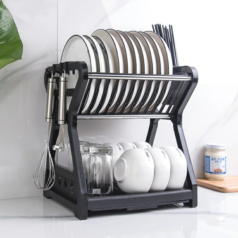 Storage And Organization | Dish Drainer Dish Drying Rack Kitchen Storage Double Layer Dish Drainer Shelf Knife Fork Container Holder Cutting Board Stand Housewares Accessories