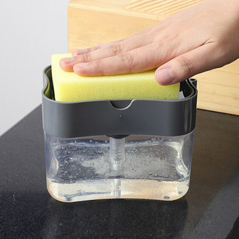 Storage And Organization | Portable Soap Dispenser Kitchen Detergent Press Box With Sponge Automatic Liquid Dispenser Kitchen Tools Housewares Storage And Organization