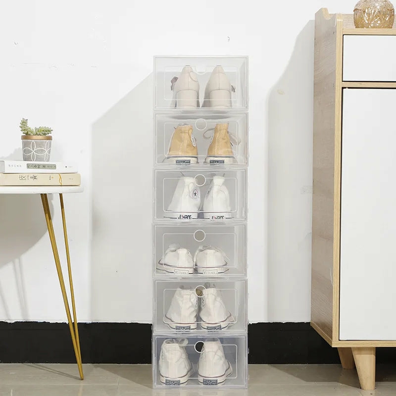 Storage And Organization | Stackable Clear Plastic Shoe Storage Boxes Housewares 31X21X12cm 5 piece