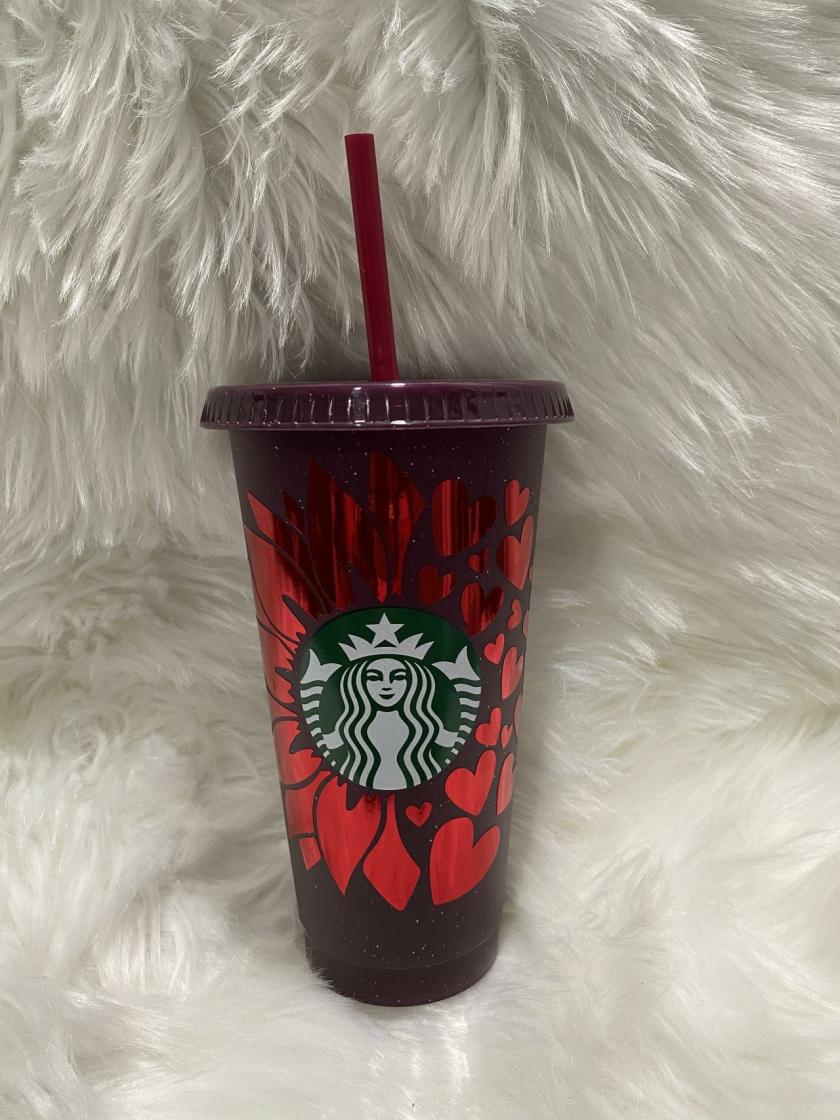 Storage And Organization | Starbucks Sunflower Hearts Cup, Starbucks Valentines Day Cup, Starbucks Glitter Cups, Starbucks Reusable Venti Cold Cup Housewares Green Glitter