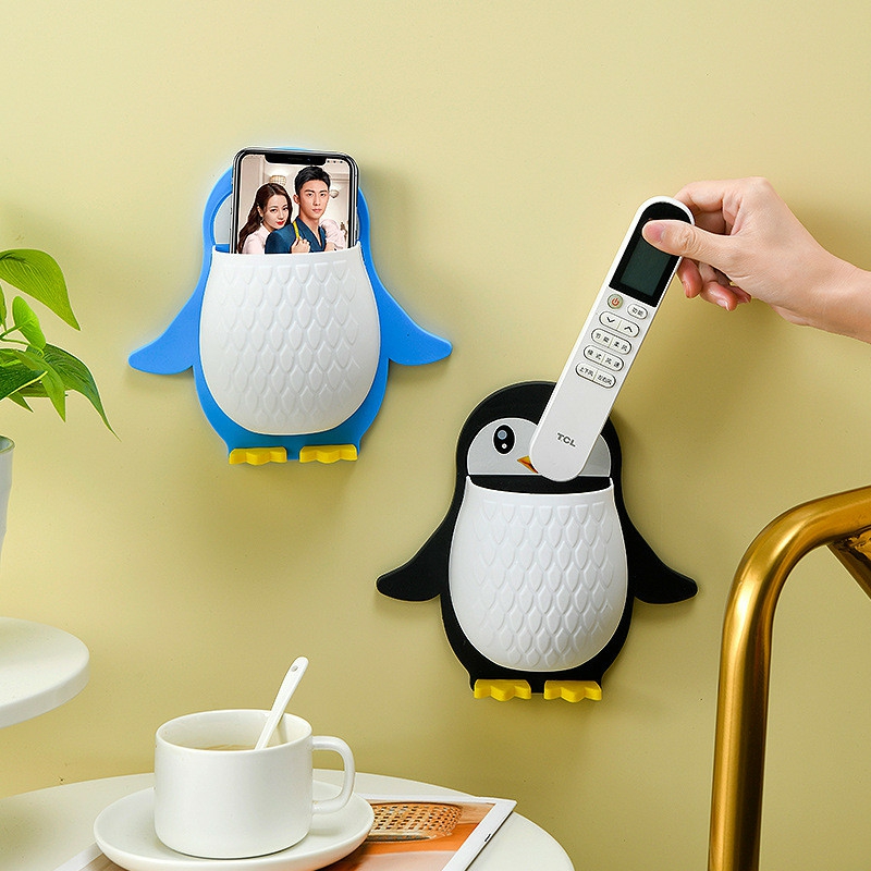 Storage And Organization | Toothbrush Holder Household Wall Self-Adhesive Seamless Penguin Storage Rack Shaver Organizer Housewares Storage And Organization