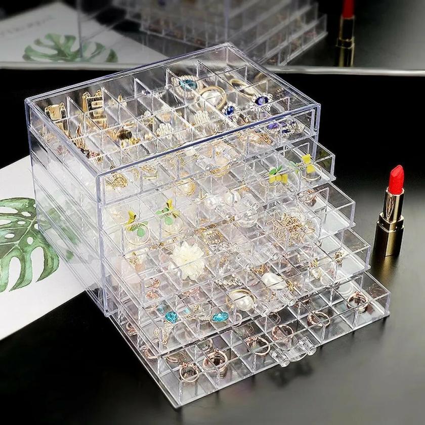 Storage And Organization | Transparent Acrylic Jewelry Organizer With Multiple Drawers Housewares Storage And Organization