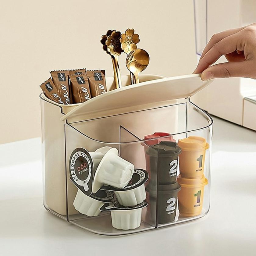 Storage And Organization | Wall Mounted Capsule Coffee Storage Box Tea Bag Coffee Pods Organizer Coffee Pod Tea Spoon Holder Housewares Storage And Organization