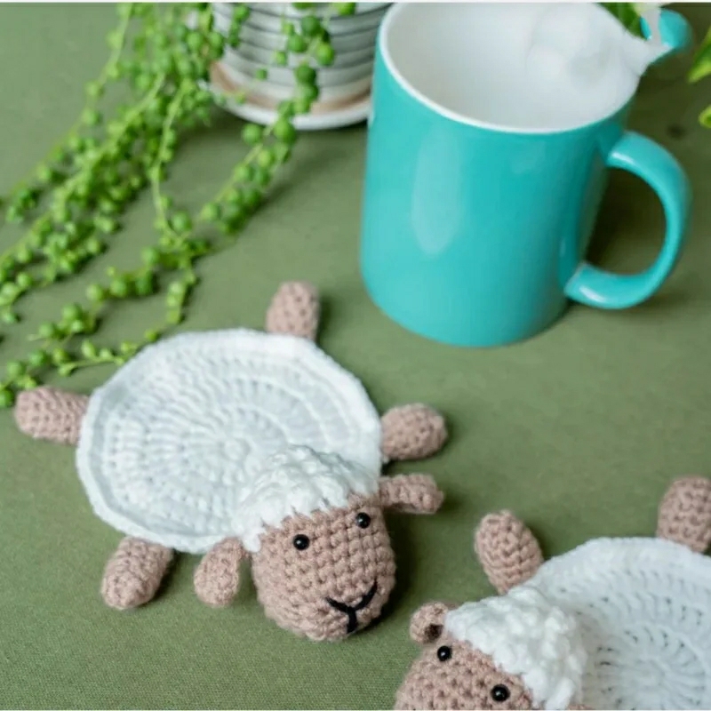 Tableware And Kitchenware | 1Pc Cute Turtle Handmade Crochet Thick Skid-Resistant Heat Insulation Sheep Turtle Shape Kitchen Mug Coaster Home Decor Housewares Tableware And Kitchenware