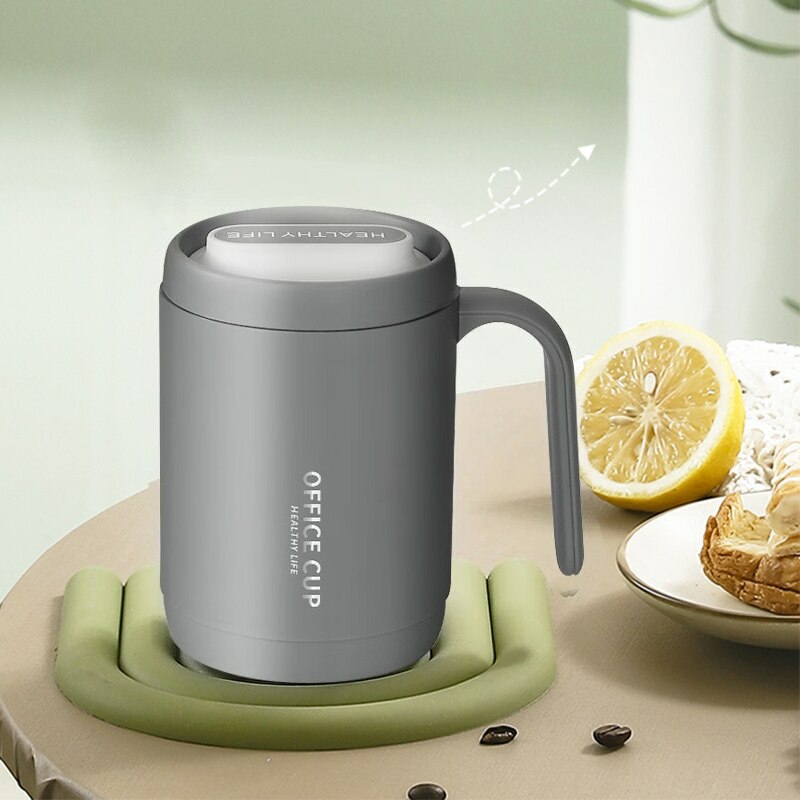 Tableware And Kitchenware | 1Pcs Grey Creative Pp Liner Portable Office Large Capacity Covered Drinking Cup Thermal Insulation Coffee Cup Housewares Tableware And Kitchenware