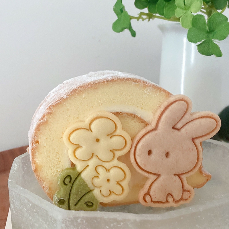 Tableware And Kitchenware | 3D Cute Rabbit Cookie Embossing Mold Cartoon Rabbit Fondant Cookie Cutter Flower Pattern Biscuit Mold Housewares Tableware And Kitchenware