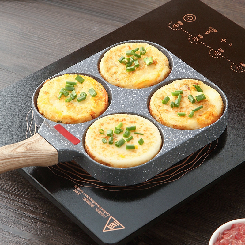 Tableware And Kitchenware | 4 Holes Egg Frying Pan Multifunction Hamburger Steak Non Stick Pan Housewares Tableware And Kitchenware