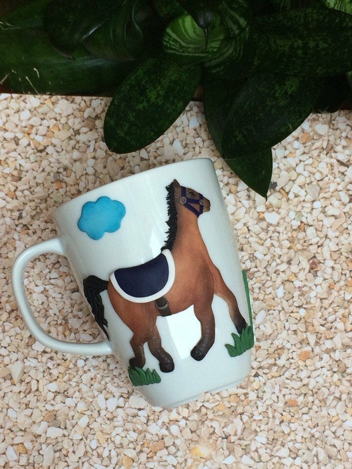 Tableware And Kitchenware | Decor On A Horse Mug, Personalized Mughorse A Polymer Cup, Custom Horse 3D Mug, Horse Sculpture, Horse Race, Horse 3D Mug, Custom Mug Housewares Tableware And Kitchenware