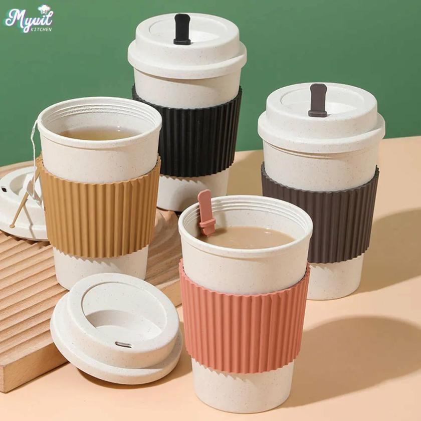 Tableware And Kitchenware | Eco-Friendly Reusable Coffee Cups With Silicone Sleeve Housewares Black