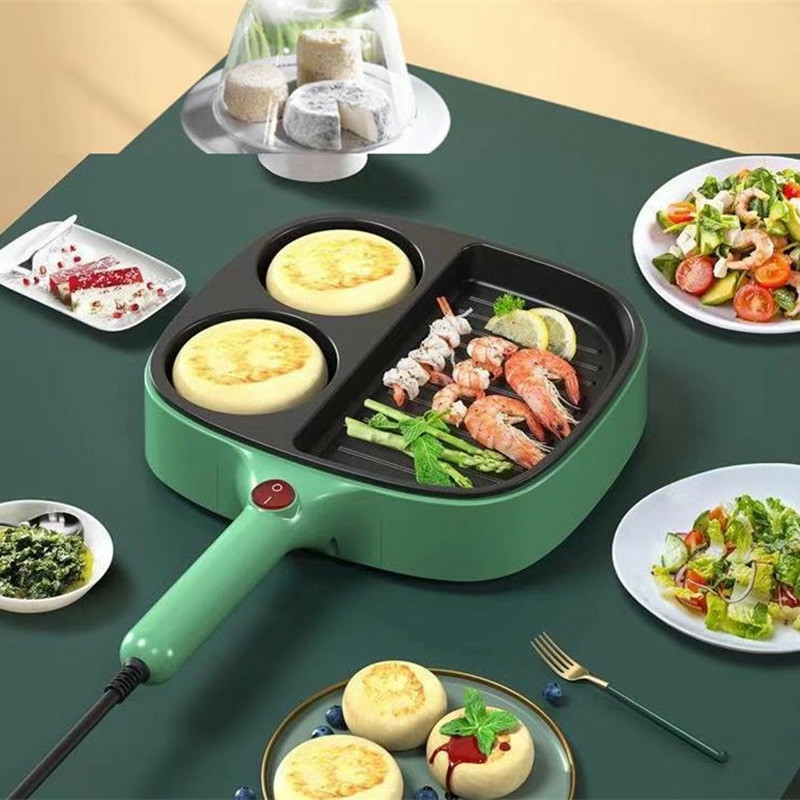 Tableware And Kitchenware | Electric Mini Steak Machine Aluminum Nonstick Breakfast Maker Frying Pan Grill Smokeless Electric Grill With Pot Housewares Green