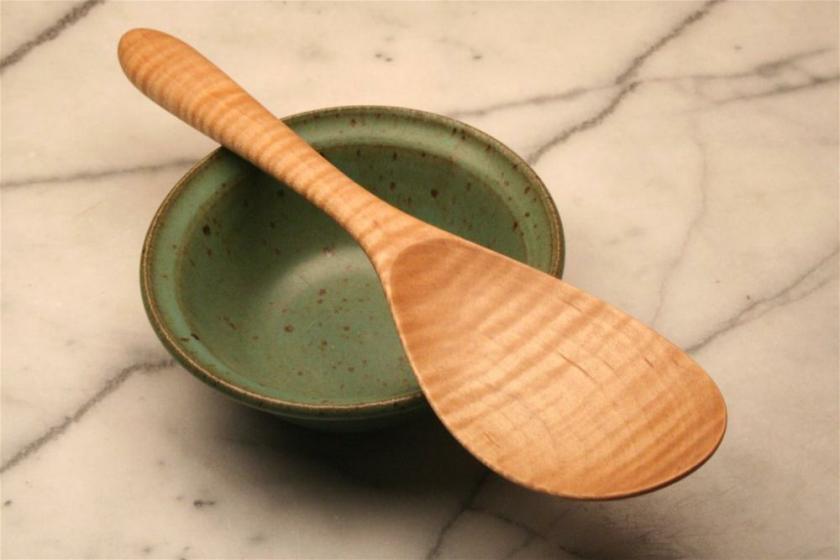 Tableware And Kitchenware | Hand Carved Wooden Spoon Rice Spoon For Serving Sticky Rice Out Of A Rice Cooker. Housewares Tableware And Kitchenware