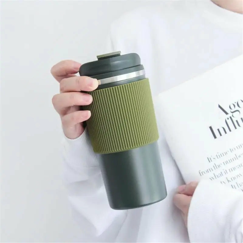 Tableware And Kitchenware | Insulated Travel Mug With Silicone Grip Lid Housewares A 450ml black