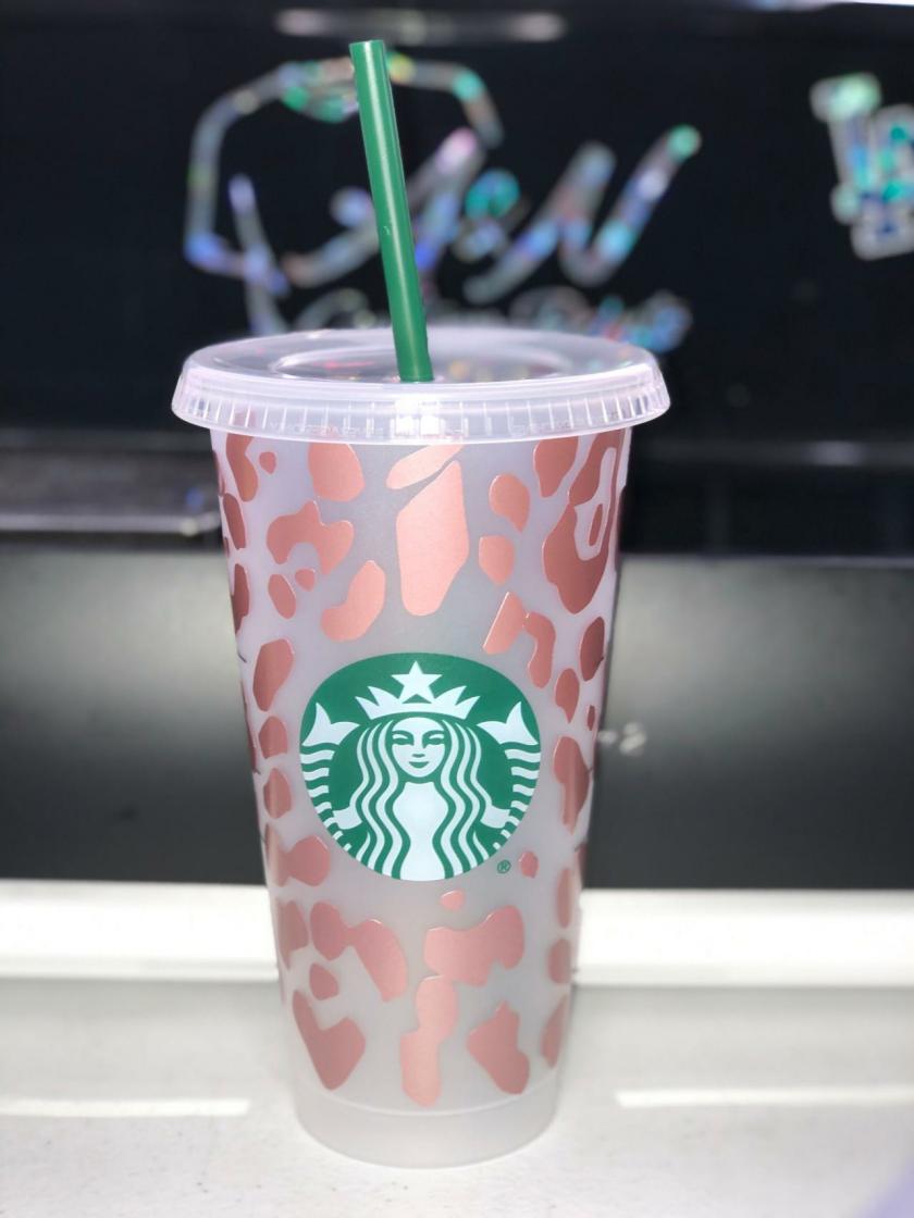 Tableware And Kitchenware | Leopard Print Fully Wrapped Starbucks Reusable Venti Cold Cup, Color Changing Cups, Confetti Cup, Personalized Tumbler Housewares Green